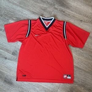 Vintage Nike Red Team Sports dri fit soccer v neck
Shirt size large